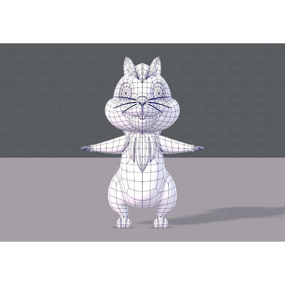 Squirrel 3D Model – Low Poly Cartoon Animal for Animation - View 11