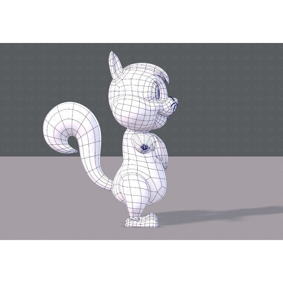 Squirrel 3D Model – Low Poly Cartoon Animal for Animation - View 13