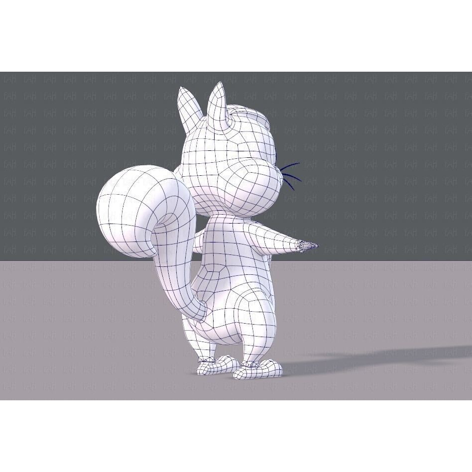 Squirrel 3D Model – Low Poly Cartoon Animal for Animation - View 14
