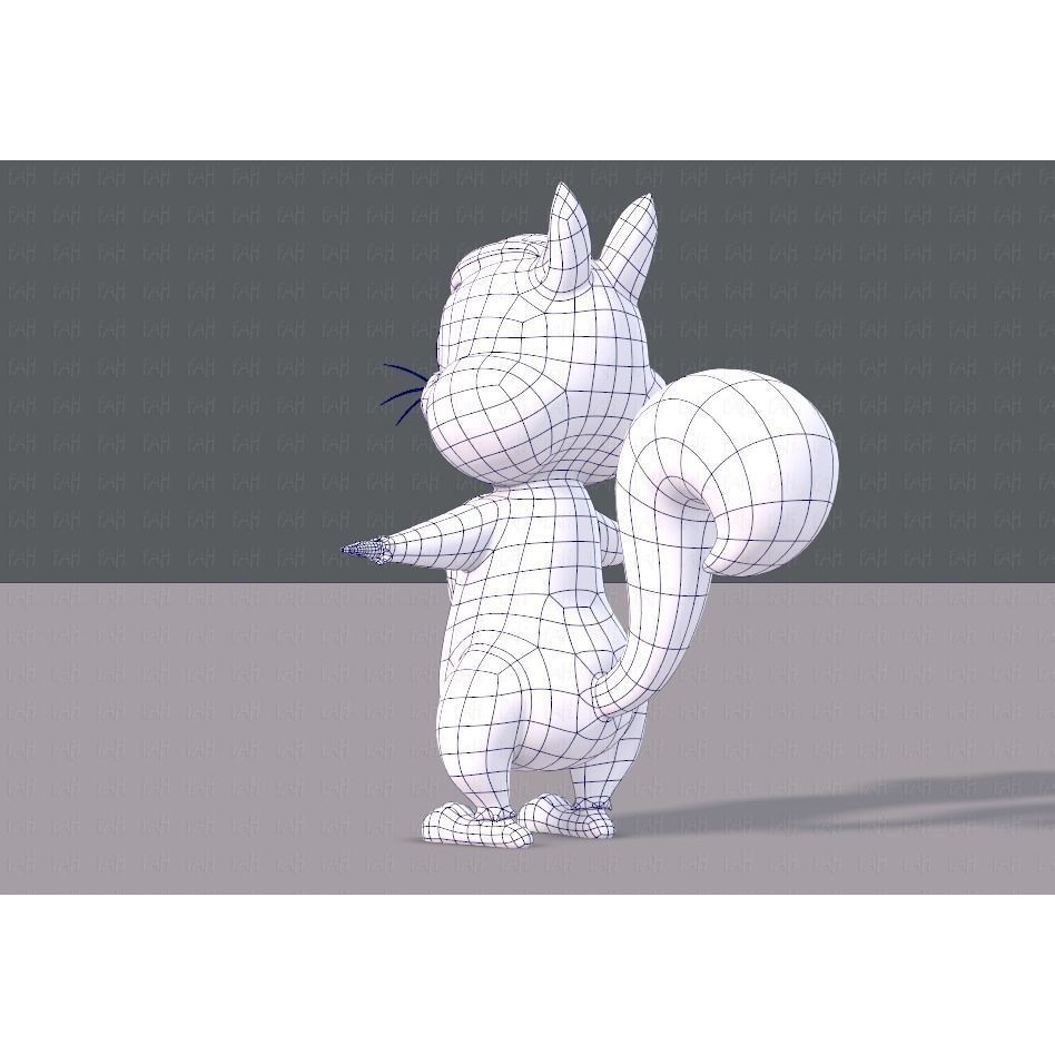 Squirrel 3D Model – Low Poly Cartoon Animal for Animation - View 16
