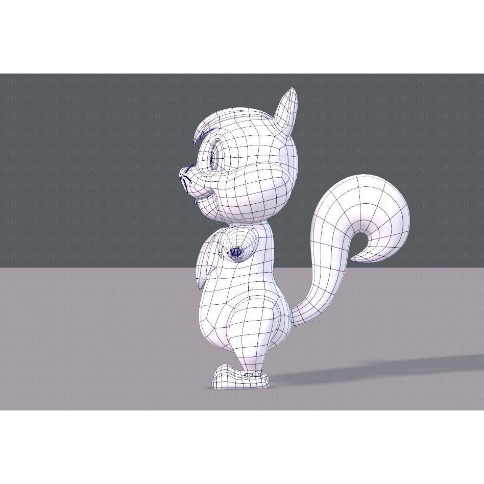 Squirrel 3D Model – Low Poly Cartoon Animal for Animation - View 17
