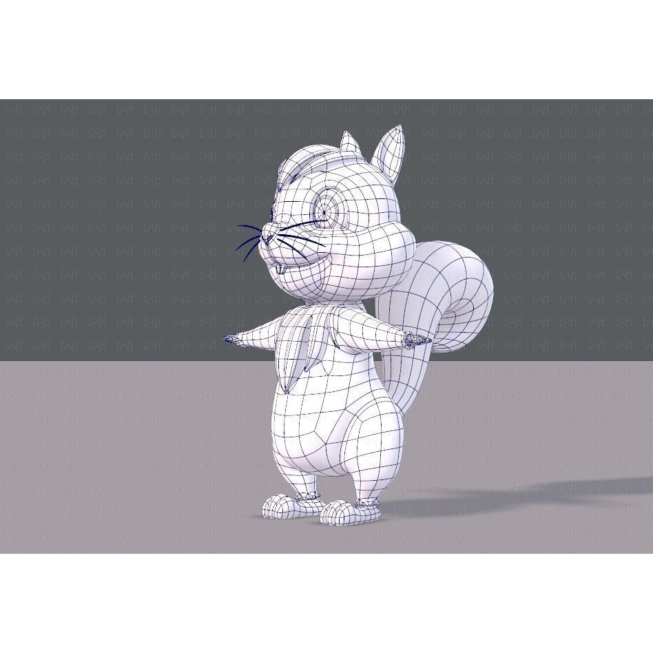 Squirrel 3D Model – Low Poly Cartoon Animal for Animation - View 18