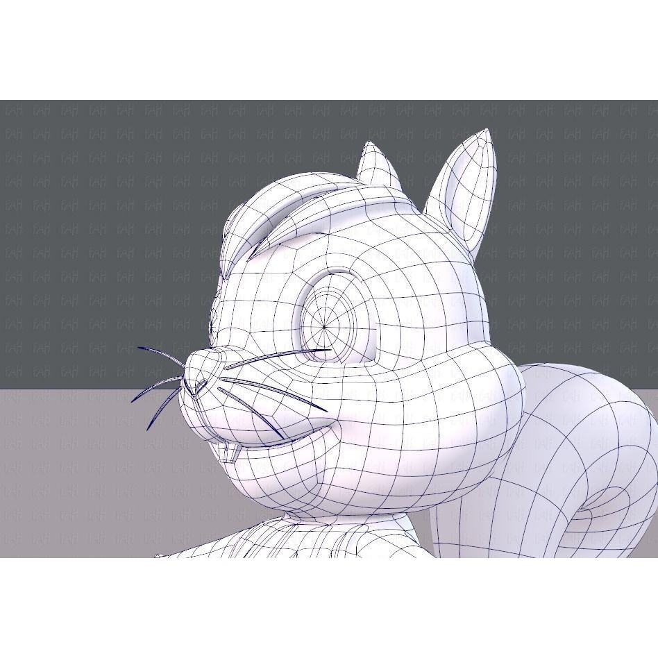 Squirrel 3D Model – Low Poly Cartoon Animal for Animation - View 34