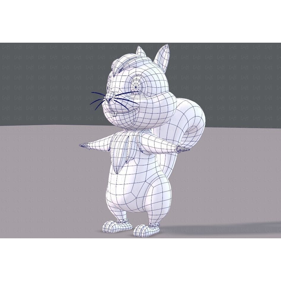 Squirrel 3D Model – Low Poly Cartoon Animal for Animation - View 36