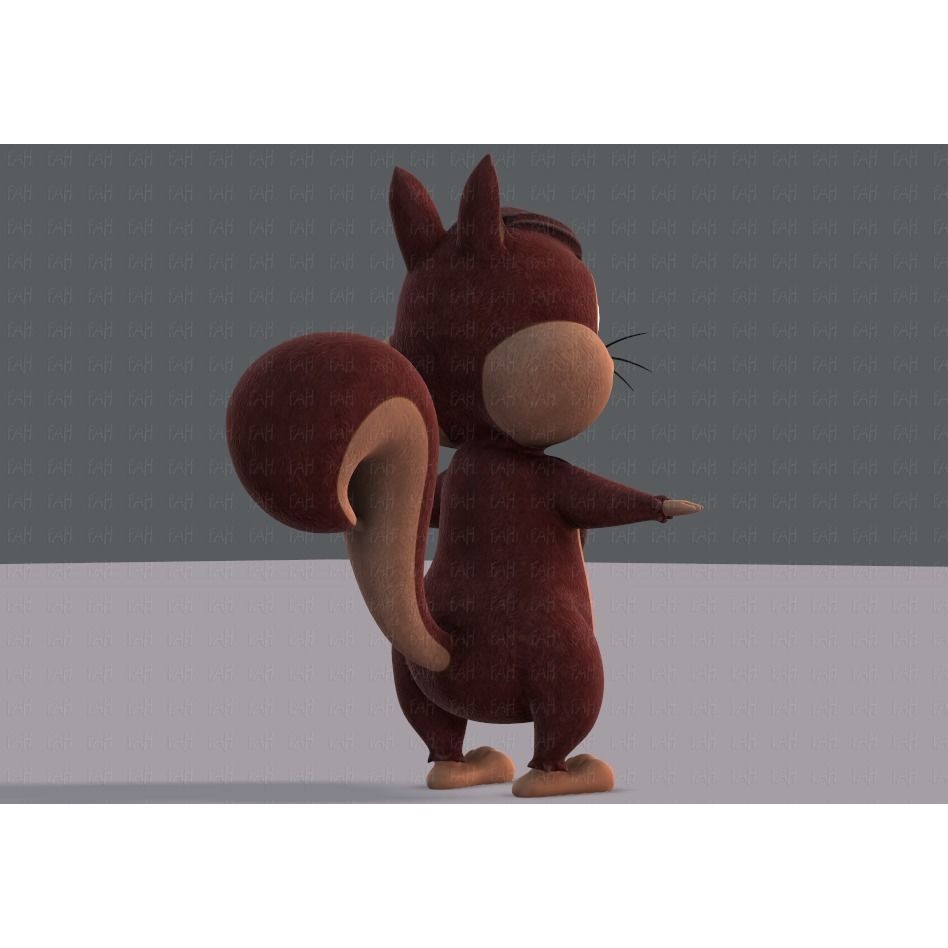Squirrel 3D Model – Low Poly Cartoon Animal for Animation - View 37