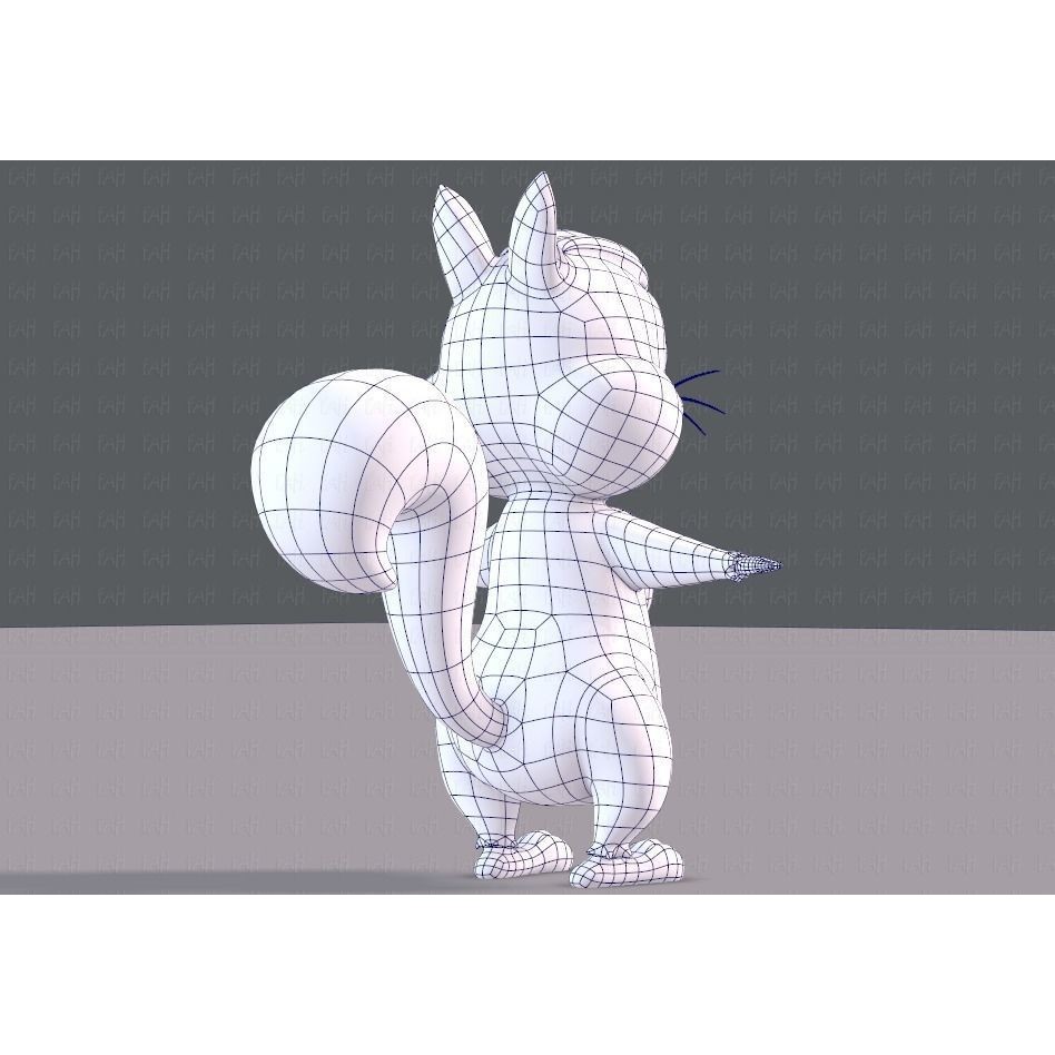 Squirrel 3D Model – Low Poly Cartoon Animal for Animation - View 38