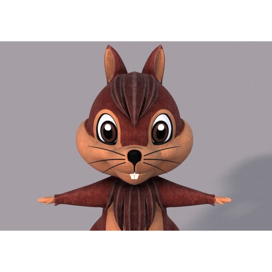 Squirrel 3D Model – Low Poly Cartoon Animal for Animation - View 39