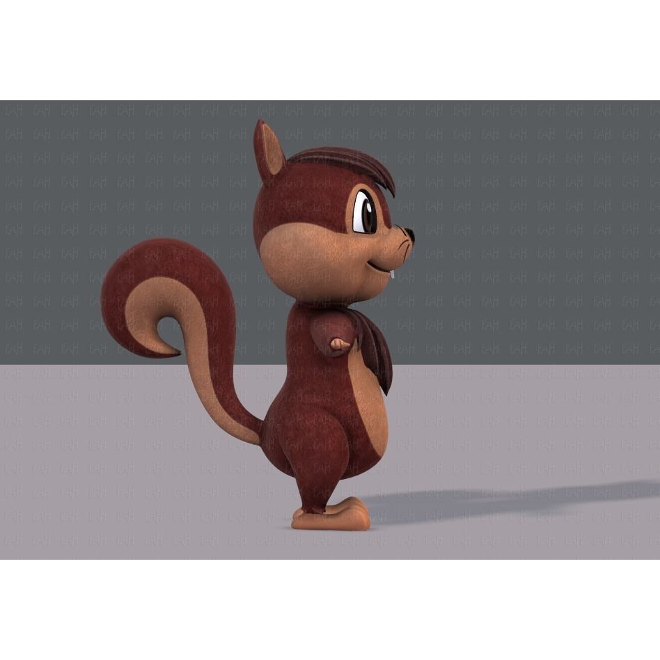 Squirrel 3D Model – Low Poly Cartoon Animal for Animation - View 5