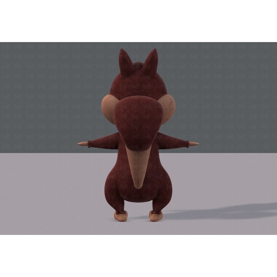 Squirrel 3D Model – Low Poly Cartoon Animal for Animation - View 7