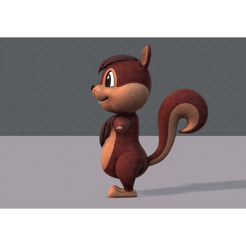 Squirrel 3D Model – Low Poly Cartoon Animal for Animation - View 9