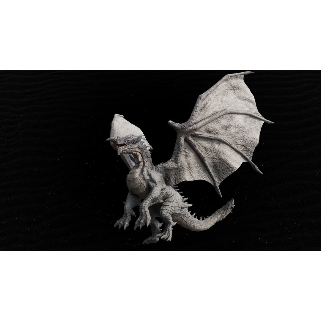 Ancient Dragon 3D Model – Low Poly Artifact Guardian, Rigged FBX - View 16