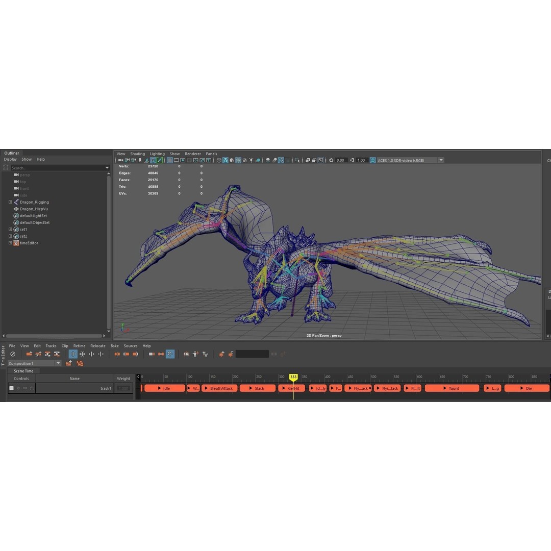 Ancient Dragon 3D Model – Low Poly Artifact Guardian, Rigged FBX - View 18