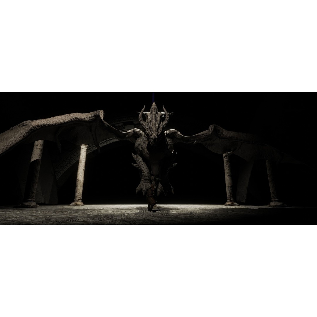 Ancient Dragon 3D Model – Low Poly Artifact Guardian, Rigged FBX - View 20