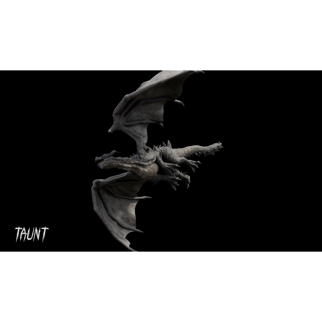 Ancient Dragon 3D Model – Low Poly Artifact Guardian, Rigged FBX - View 28