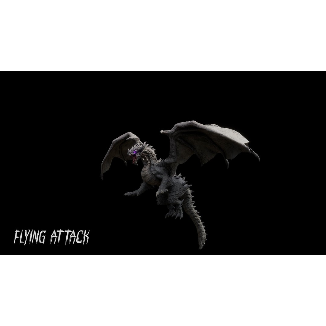 Ancient Dragon 3D Model – Low Poly Artifact Guardian, Rigged FBX - View 29