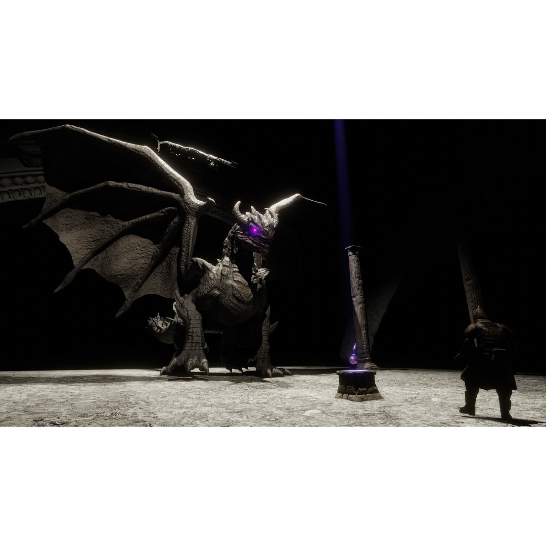 Ancient Dragon 3D Model – Low Poly Artifact Guardian, Rigged FBX - View 3