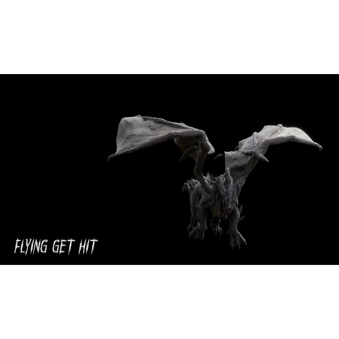 Ancient Dragon 3D Model – Low Poly Artifact Guardian, Rigged FBX - View 31