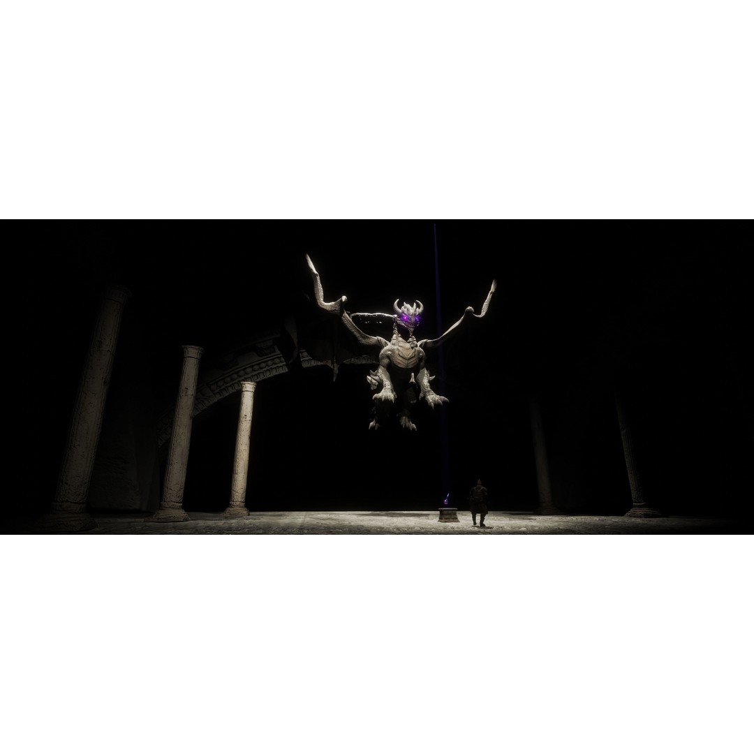 Ancient Dragon 3D Model – Low Poly Artifact Guardian, Rigged FBX - View 4
