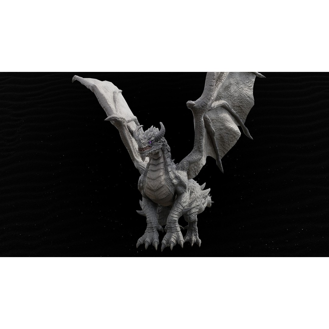 Ancient Dragon 3D Model – Low Poly Artifact Guardian, Rigged FBX - View 5
