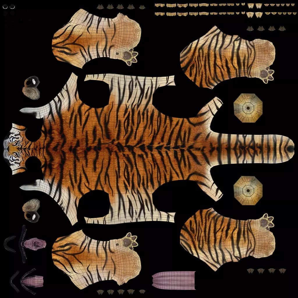 Tiger FUR Rigged 3D Model – High Detail Animal Asset, FBX, OBJ