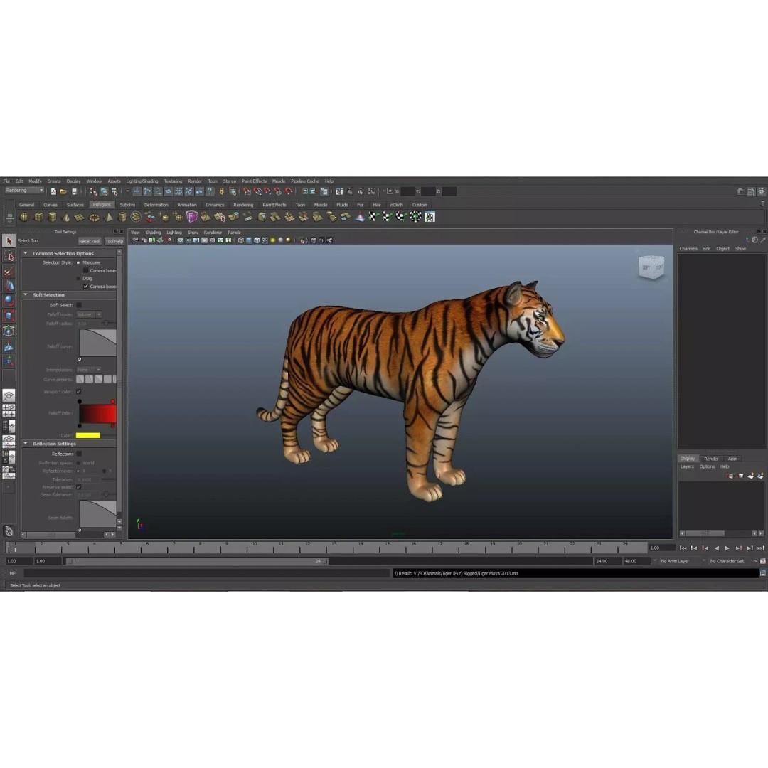 Tiger FUR Rigged 3D Model – High Detail Animal Asset, FBX, OBJ - View 22