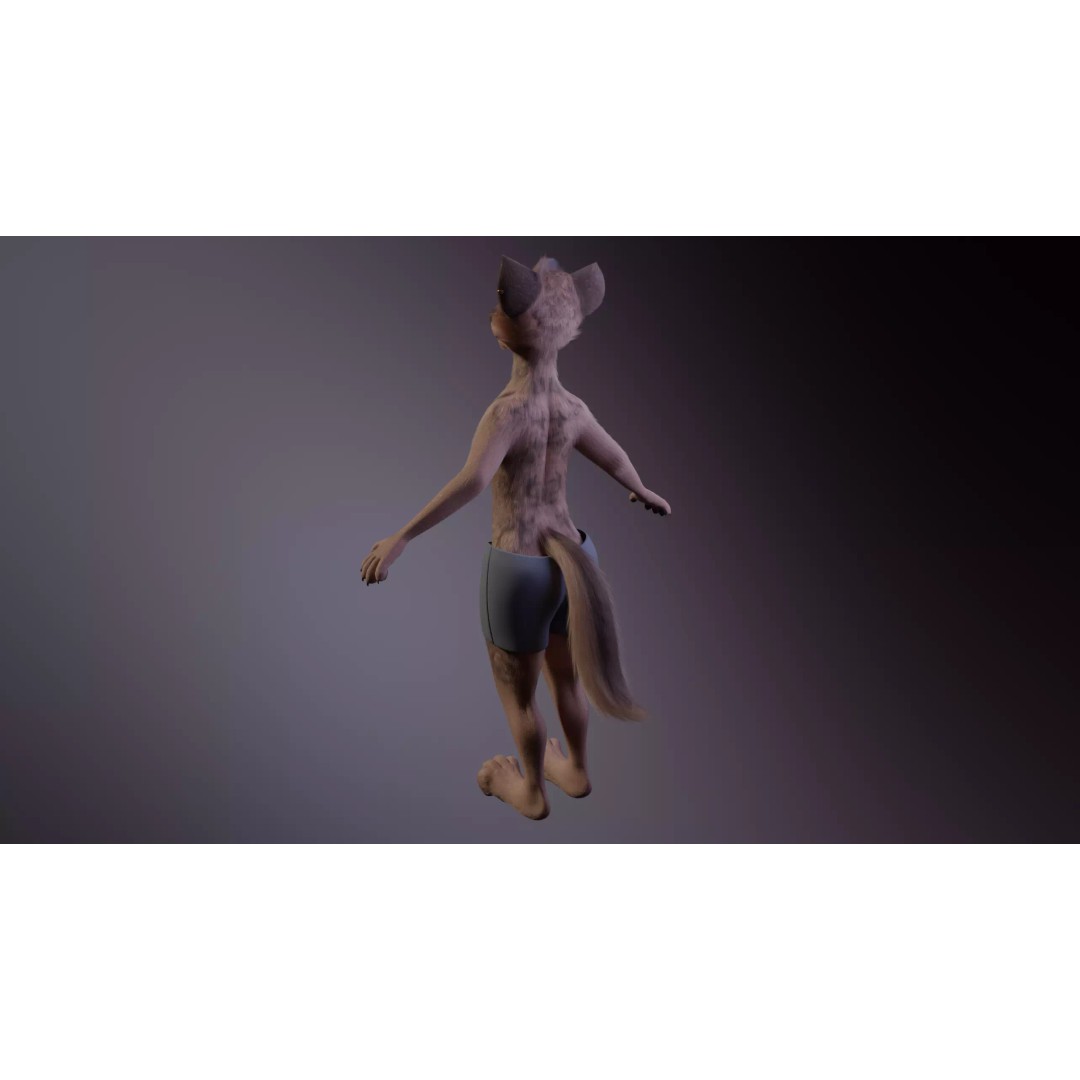 Kovu Anthro Wolf 3D Model – Low Poly Rigged Character, Blender & More - View 12