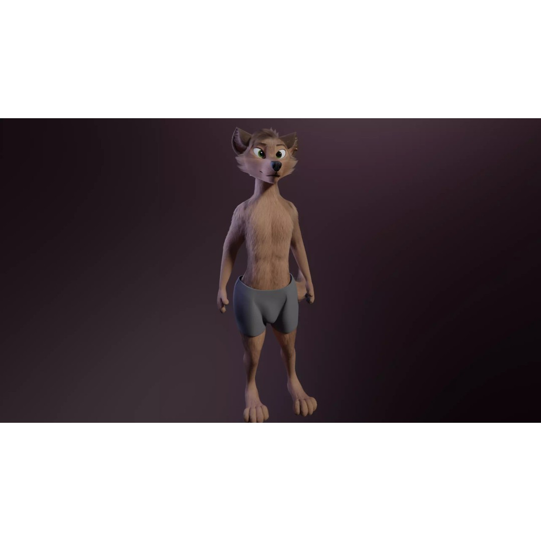 Kovu Anthro Wolf 3D Model – Low Poly Rigged Character, Blender & More - View 13