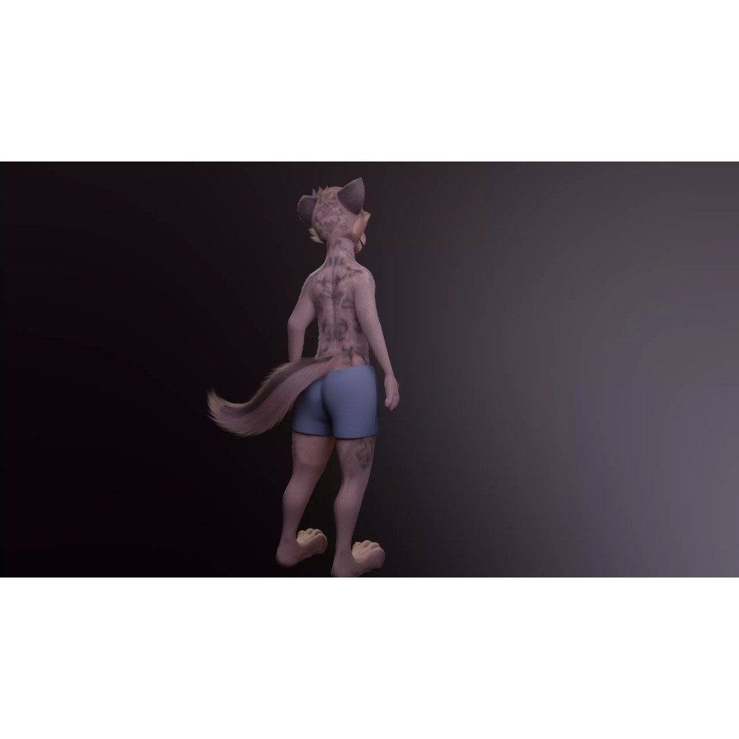 Kovu Anthro Wolf 3D Model – Low Poly Rigged Character, Blender & More - View 15