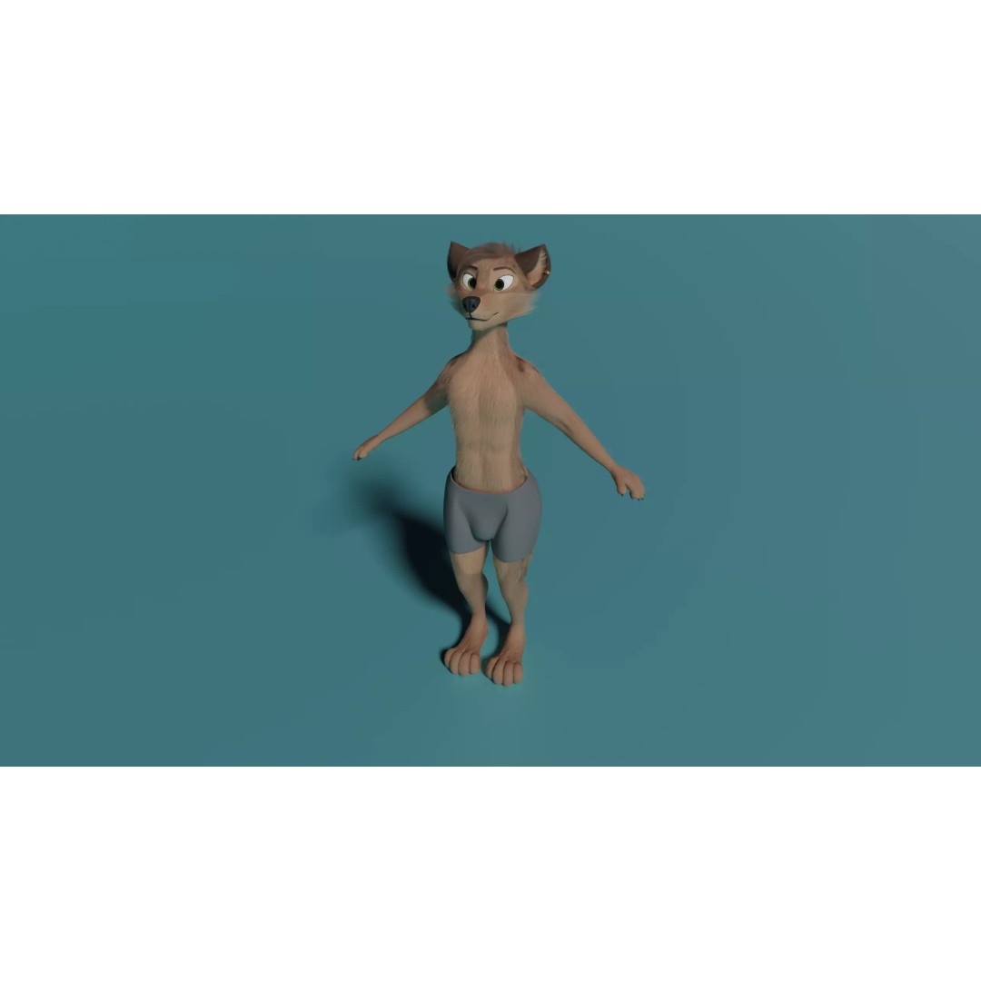 Kovu Anthro Wolf 3D Model – Low Poly Rigged Character, Blender & More - View 17