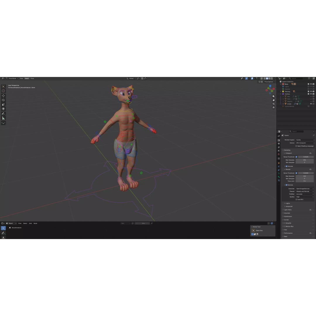Kovu Anthro Wolf 3D Model – Low Poly Rigged Character, Blender & More - View 25