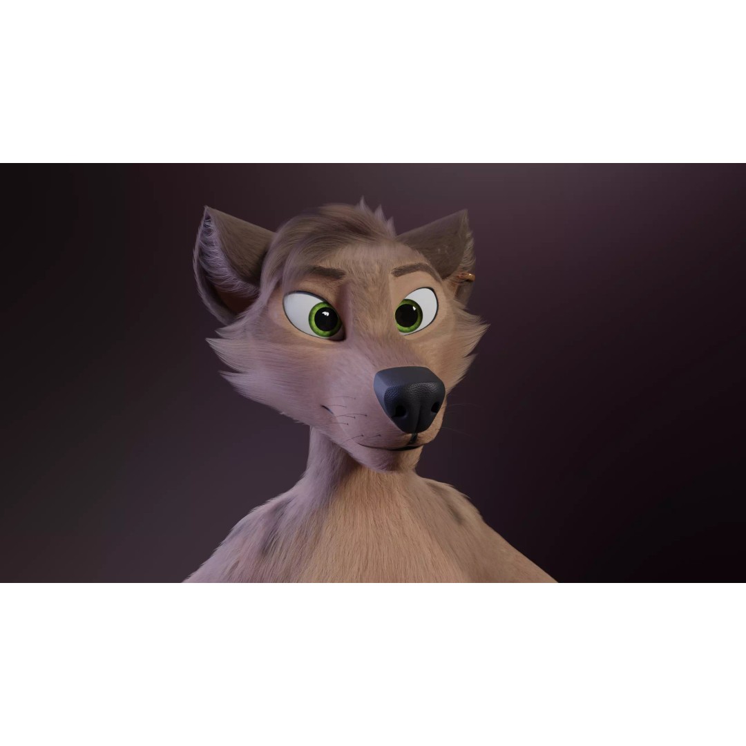 Kovu Anthro Wolf 3D Model – Low Poly Rigged Character, Blender & More - View 3