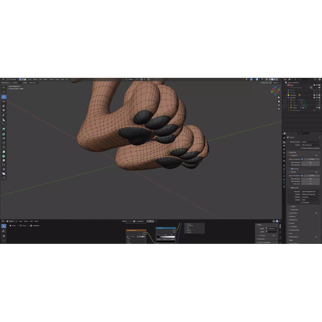 Kovu Anthro Wolf 3D Model – Low Poly Rigged Character, Blender & More - View 34