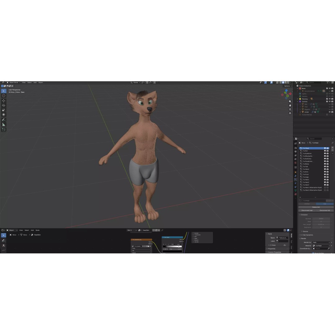 Kovu Anthro Wolf 3D Model – Low Poly Rigged Character, Blender & More - View 40