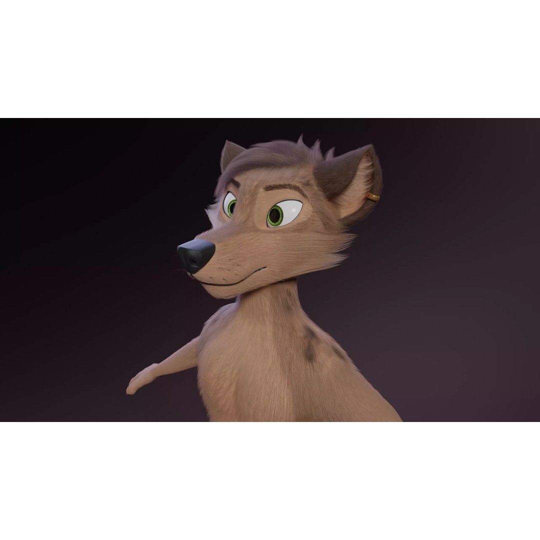 Kovu Anthro Wolf 3D Model – Low Poly Rigged Character, Blender & More - View 5