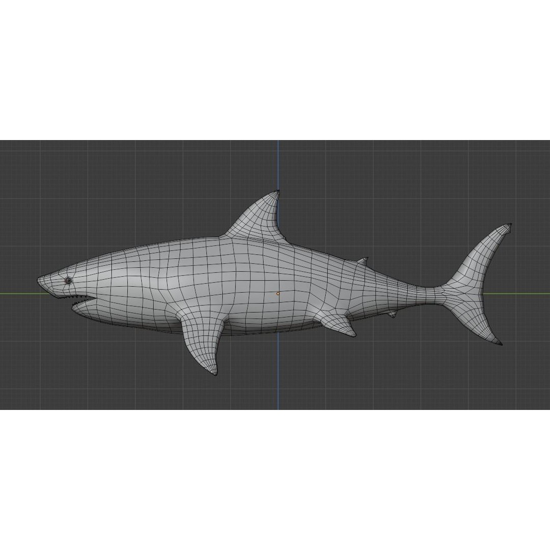Great White Shark 3D Model – Low Poly Animated Rigged Asset, FBX - View 11