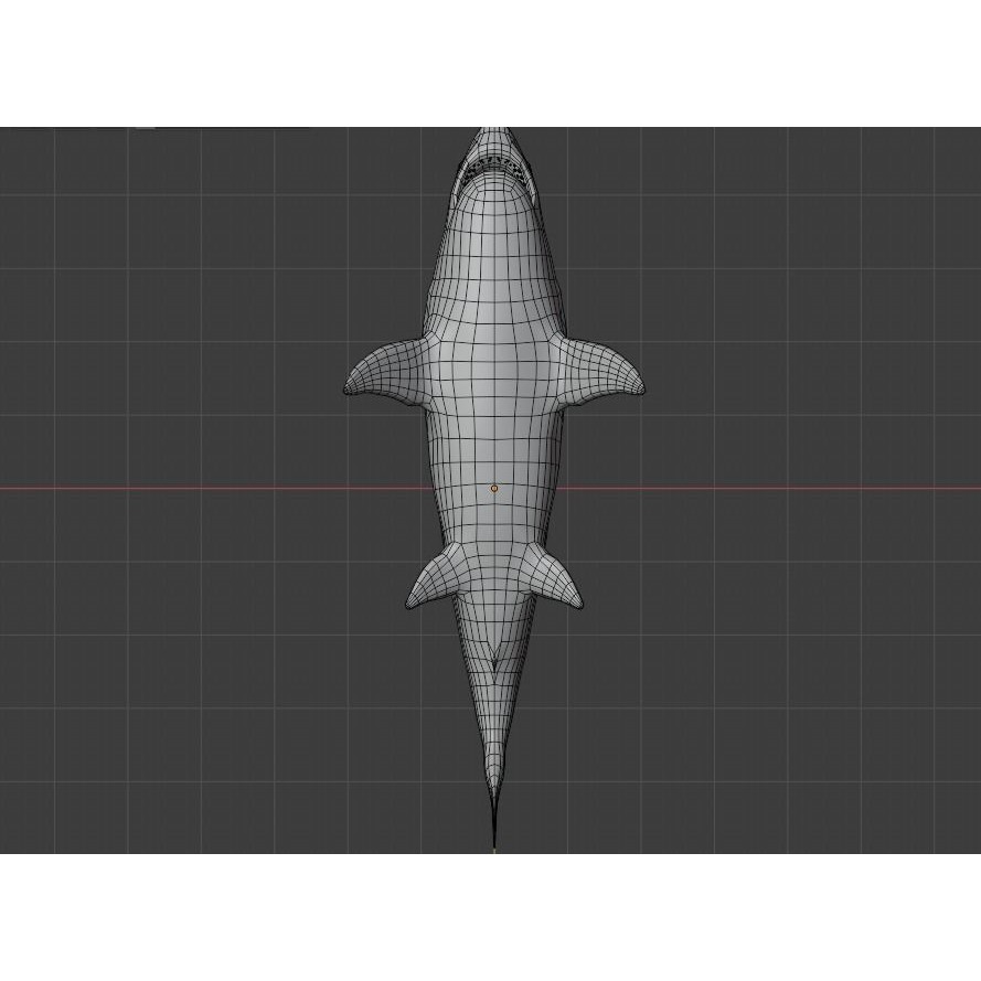 Great White Shark 3D Model – Low Poly Animated Rigged Asset, FBX - View 12