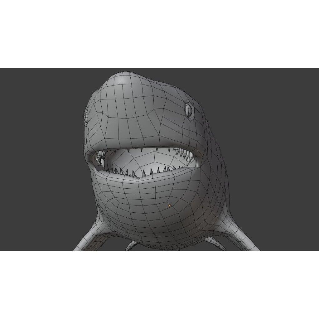 Great White Shark 3D Model – Low Poly Animated Rigged Asset, FBX - View 14
