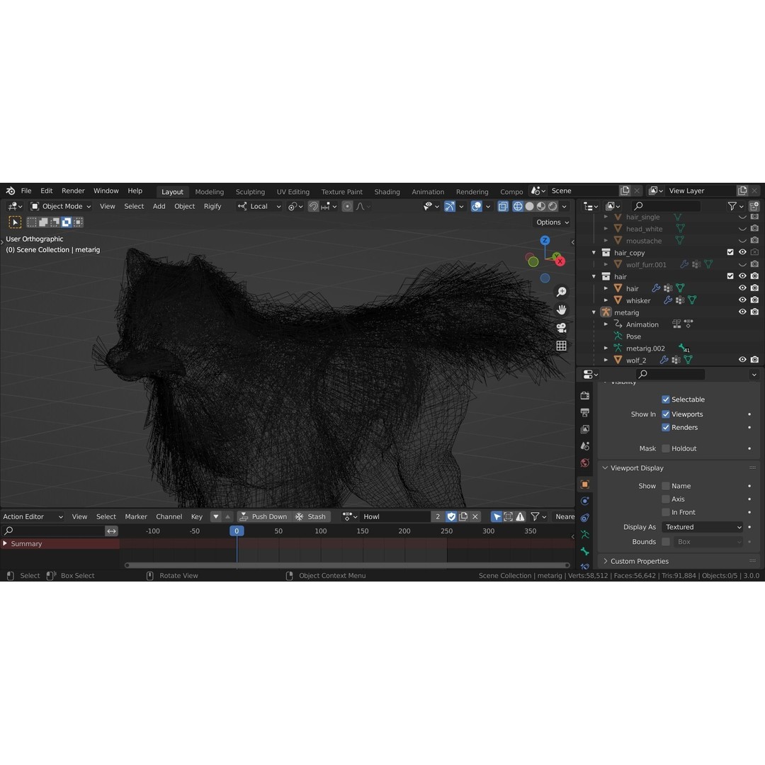 Wolf 3D Model – Rigged Low-Poly Animated Game Asset, FBX, OBJ - View 42