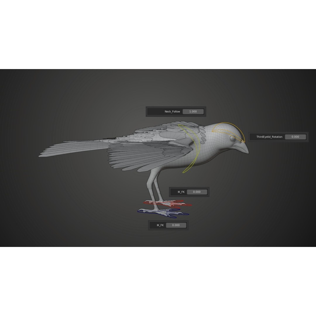 Sparrow 3D Model – Realistic Animated Bird with Rigging and PBR Textures - View 16