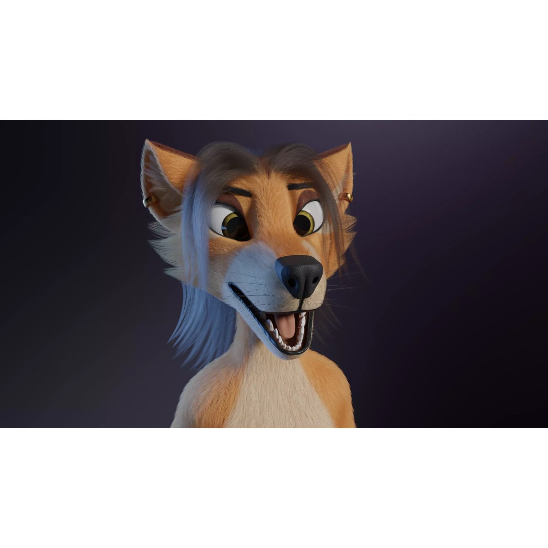 Maggie Anthro Dingo 3D Model – Low Poly Rigged Character, Blender - View 10