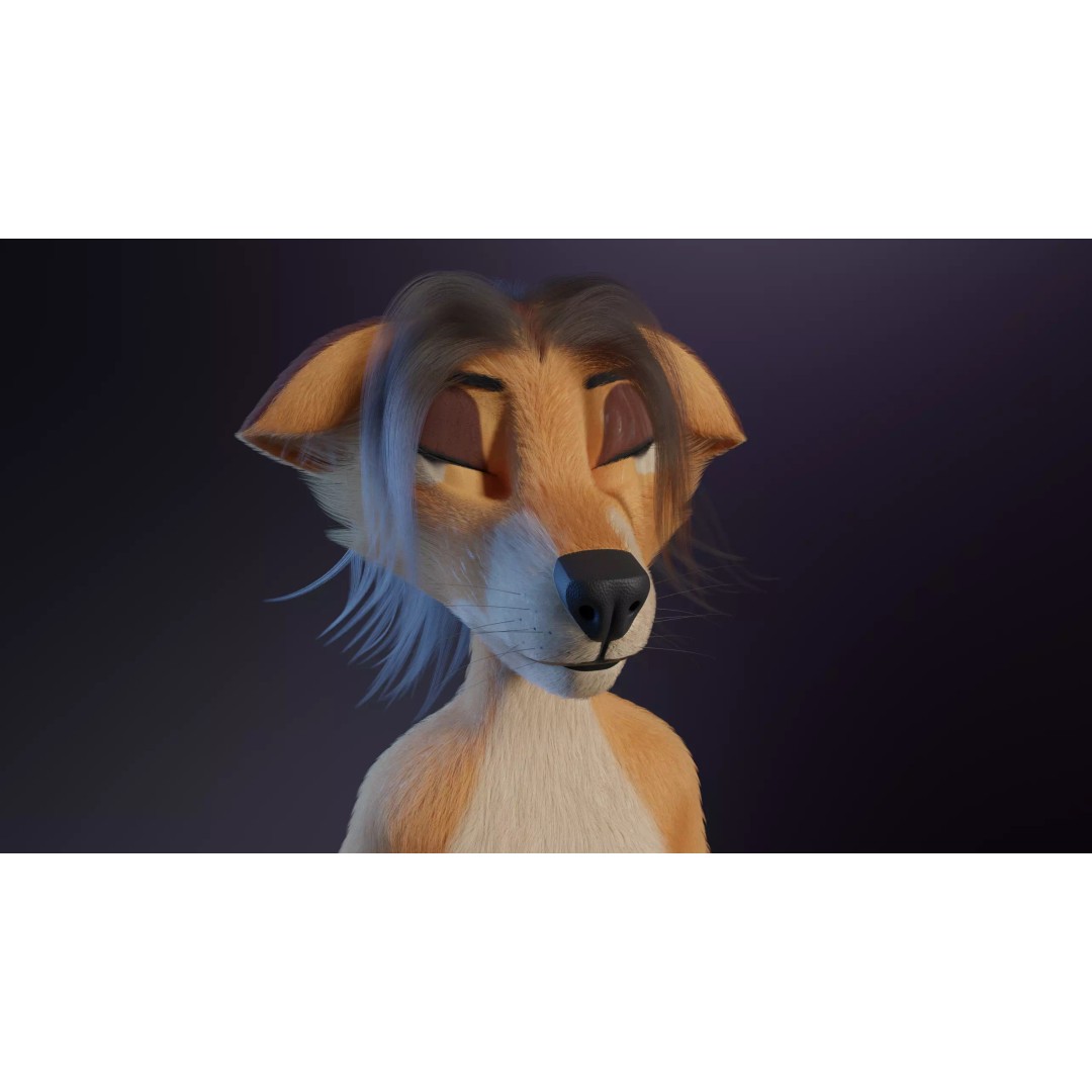 Maggie Anthro Dingo 3D Model – Low Poly Rigged Character, Blender - View 11