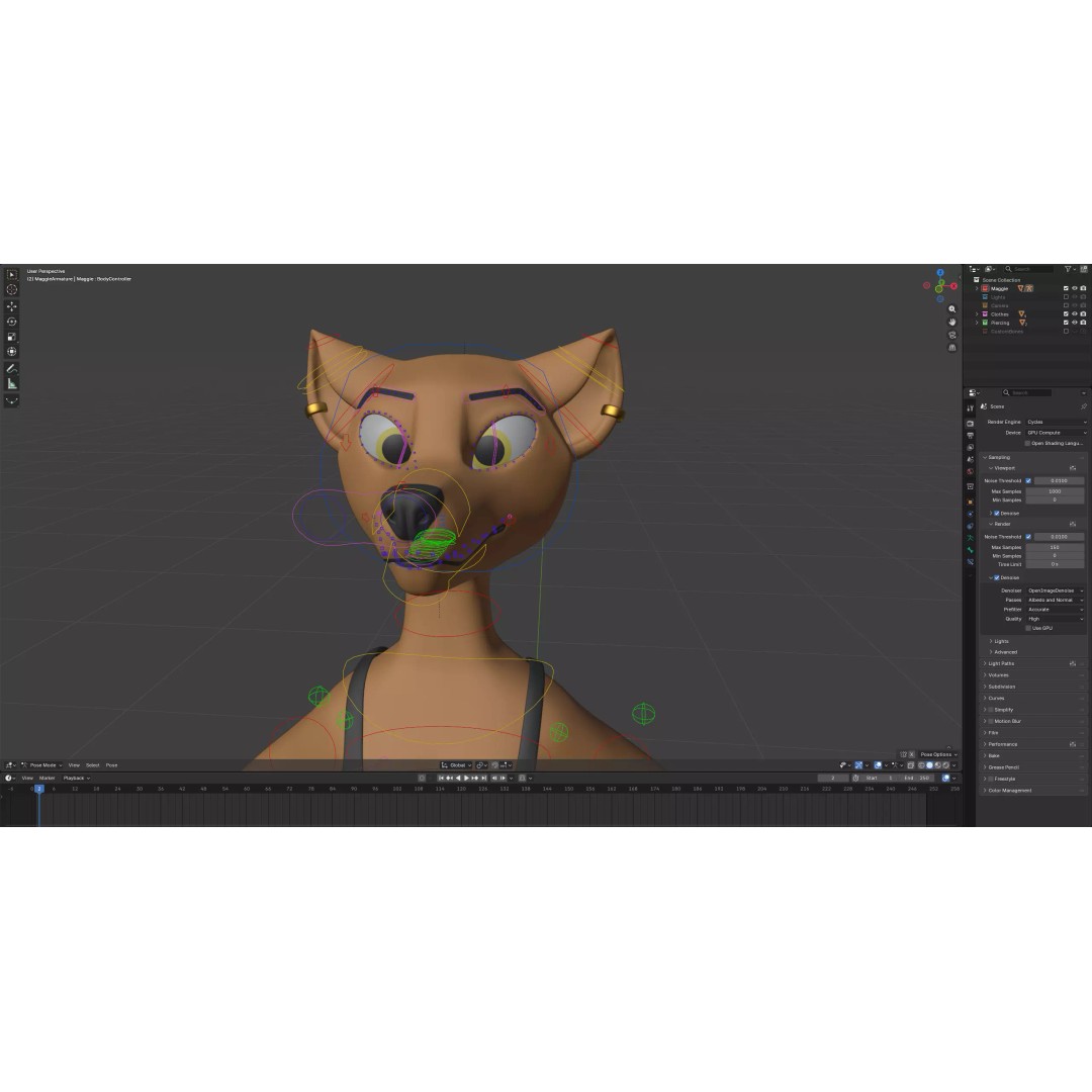 Maggie Anthro Dingo 3D Model – Low Poly Rigged Character, Blender - View 23