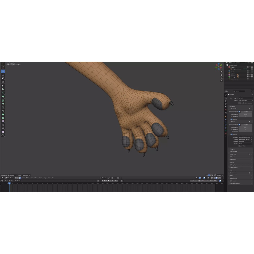 Maggie Anthro Dingo 3D Model – Low Poly Rigged Character, Blender - View 28