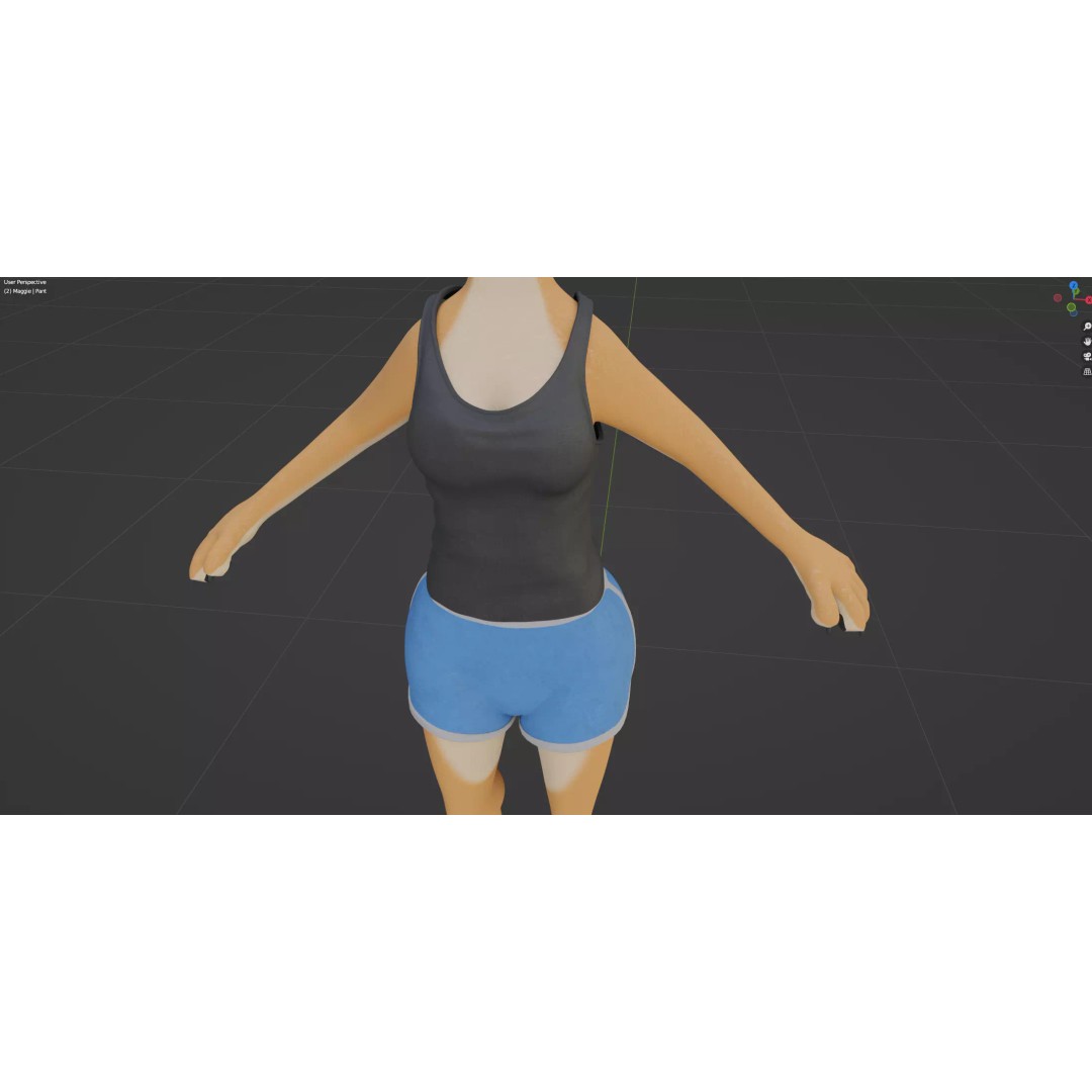Maggie Anthro Dingo 3D Model – Low Poly Rigged Character, Blender - View 32