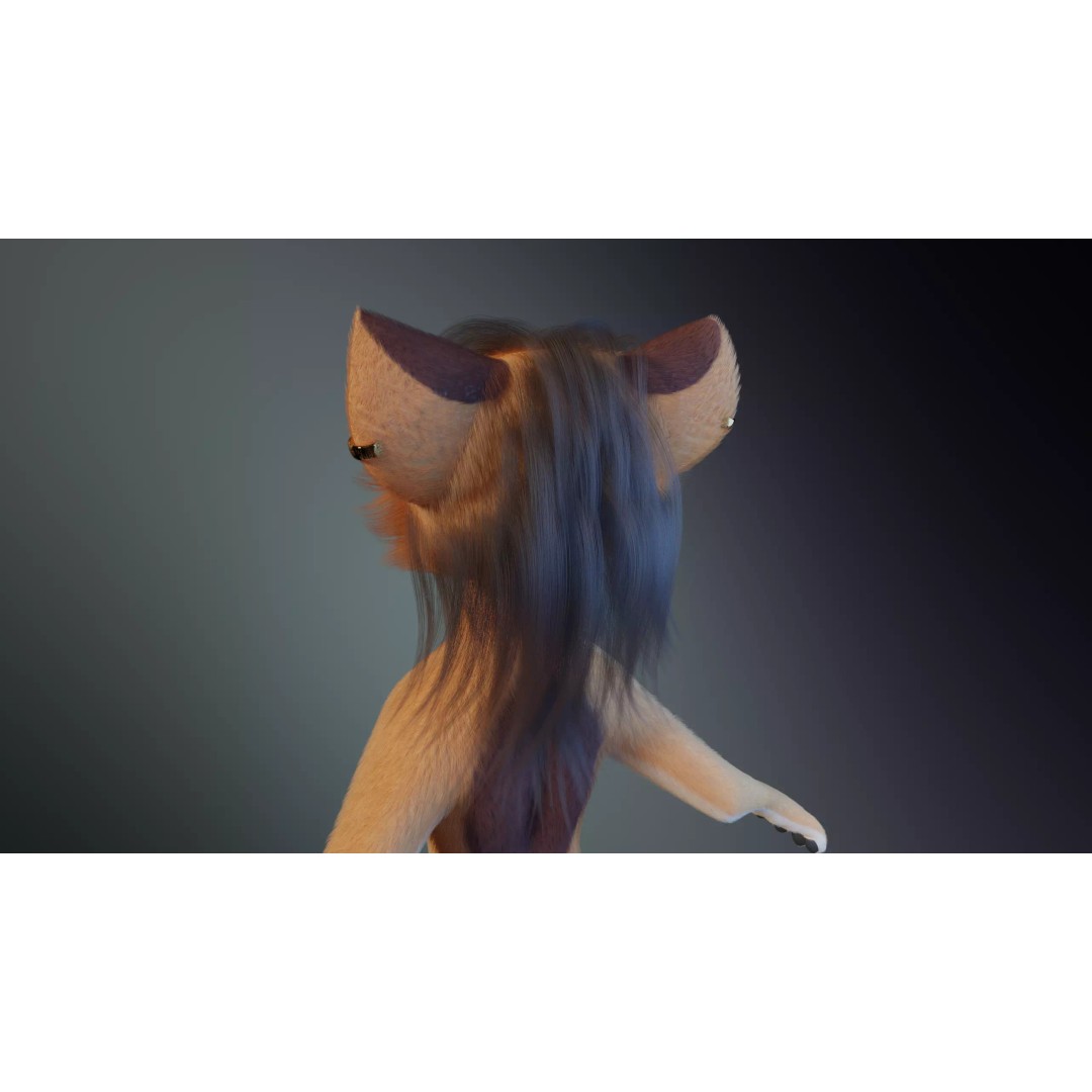 Maggie Anthro Dingo 3D Model – Low Poly Rigged Character, Blender - View 5