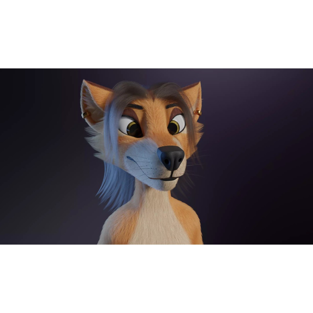 Maggie Anthro Dingo 3D Model – Low Poly Rigged Character, Blender - View 8