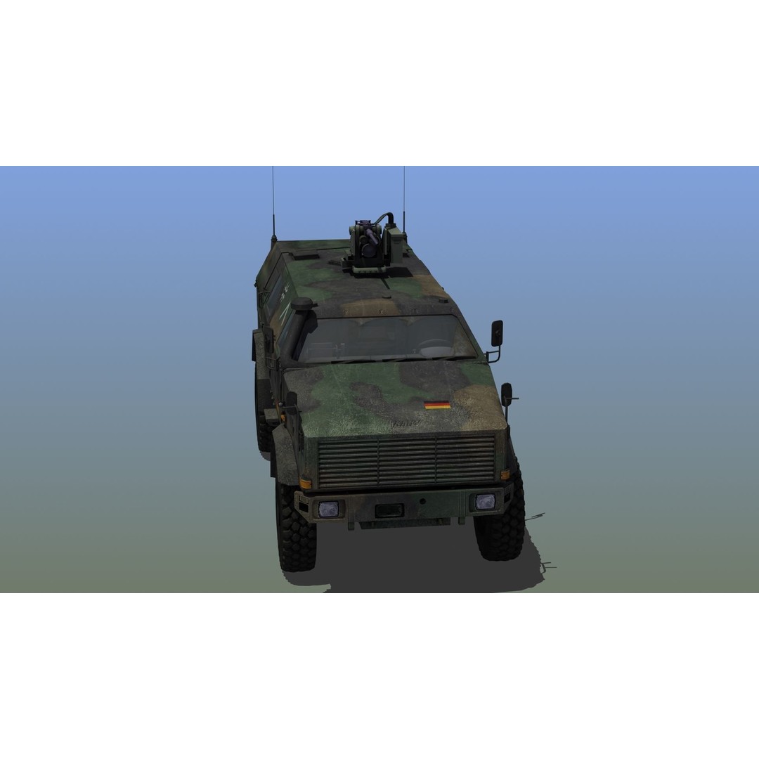Dingo 2A2 APC 3D Model – Military Vehicle, PBR Textures, FBX - View 10