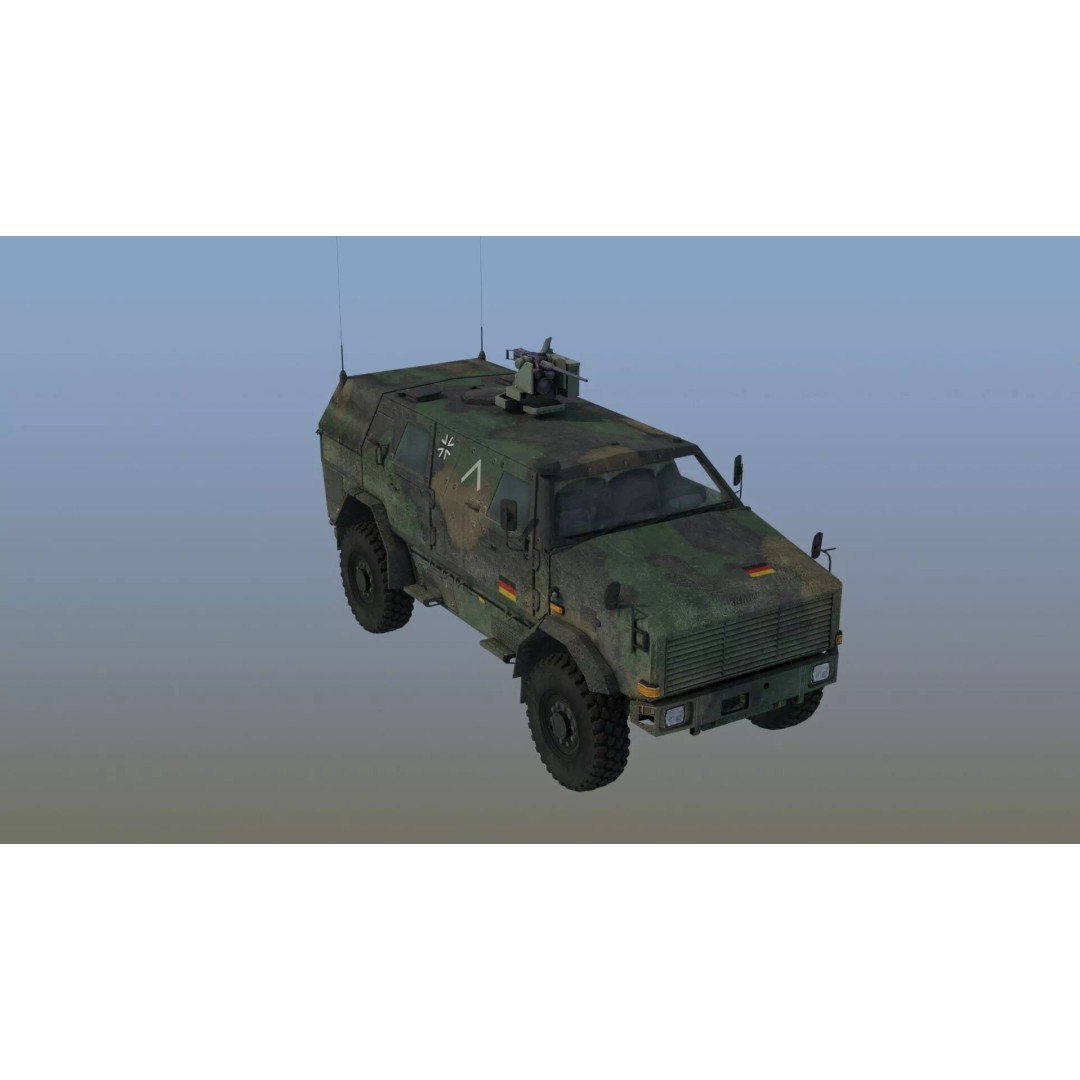 Dingo 2A2 APC 3D Model – Military Vehicle, PBR Textures, FBX - View 2