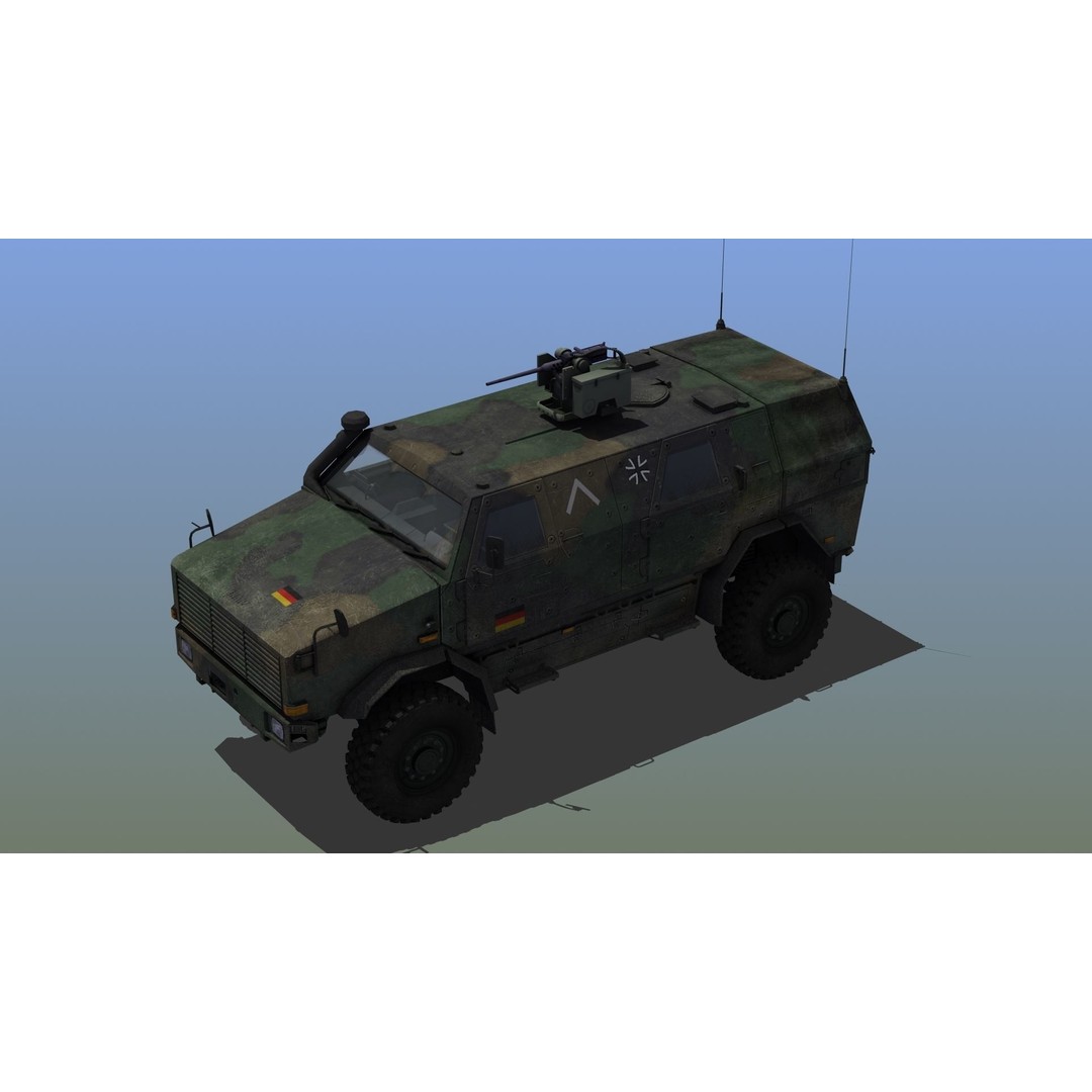 Dingo 2A2 APC 3D Model – Military Vehicle, PBR Textures, FBX - View 3