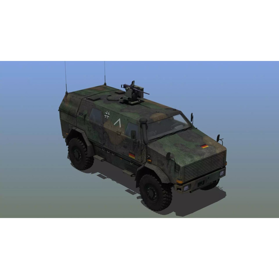 Dingo 2A2 APC 3D Model – Military Vehicle, PBR Textures, FBX - View 4